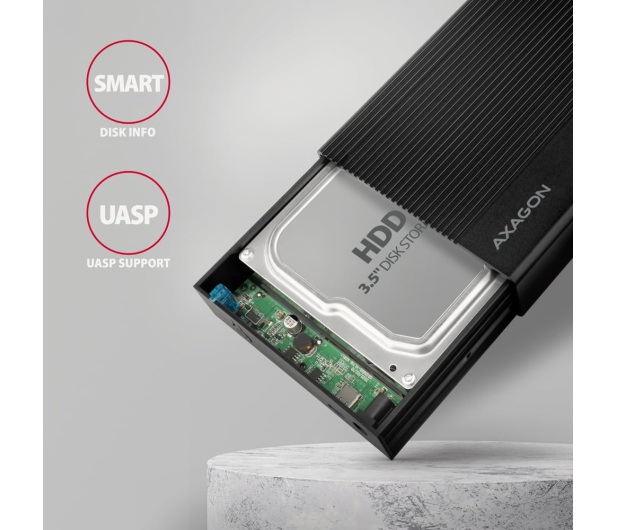 Axagon EE35-GTR USB-C 5Gbps RIBBED box 3,5" - 1485443 - zdjęcie 3